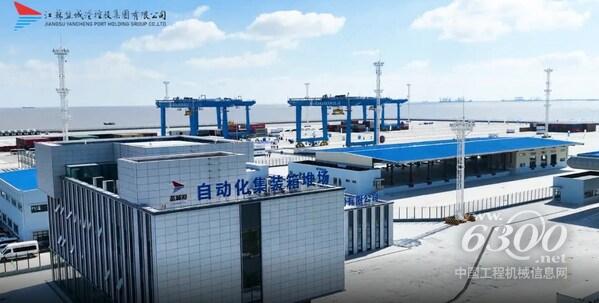 大豐港區(qū)集裝箱碼頭堆場(chǎng)全景