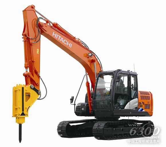 日立建機(jī)ZX130-5A破碎錘配管式樣機(jī)在工況現(xiàn)場