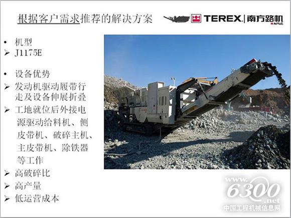 特雷克斯南方路機節(jié)能環(huán)保型柴電兩用履帶移動顎式破碎機組 —— J-1175E亮相 北京密云