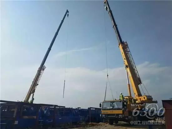 印尼蘇門答臘島最大的發(fā)電廠，徐工起重機(jī)聯(lián)合吊裝鋼結(jié)構(gòu)